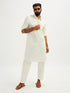 Men's White Fine Satin Pathani Kurta Set