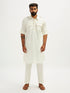 Men's White Fine Satin Pathani Kurta Set