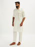 Men's White Fine Satin Pathani Kurta Set