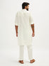 Men's White Fine Satin Pathani Kurta Set