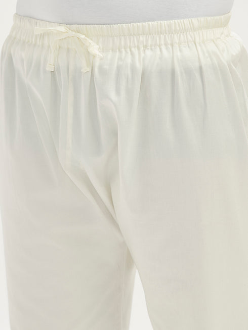 Men's White Fine Satin Pathani Kurta Set