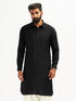 Men's Black And White Viscose Pathani