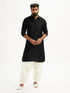 Men's Black And White Viscose Pathani
