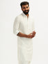 Men's White Viscose Pathani