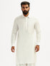 Men's White Viscose Pathani