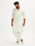 Men's White Viscose Pathani