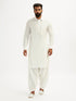 Men's White Viscose Pathani Kurta Set