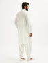 Men's White Viscose Pathani Kurta Set
