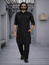 Men's Black Cotton Pathani Suit Set