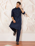 Men's Blue Cotton Pathani Suit Set