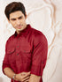 Men's Maroon Cotton Pathani Suit Set