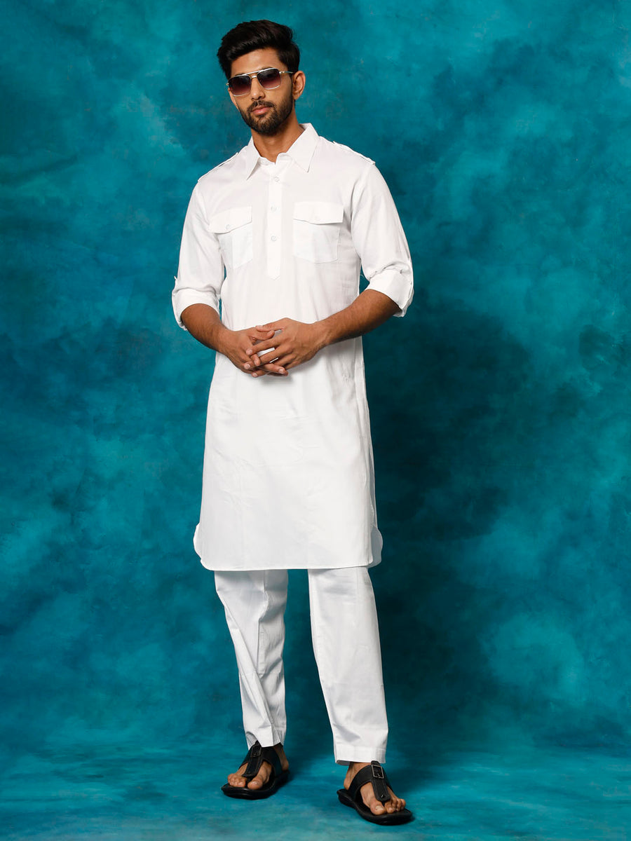 Men's White Pathani Suit Set – vastramay