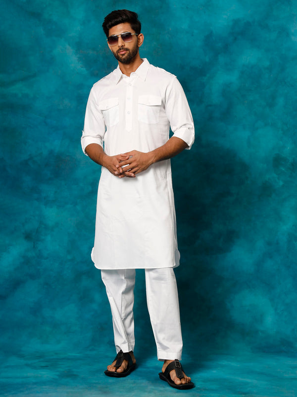 Men's White Pathani Suit Set