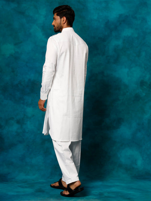 Men's White Pathani Suit Set