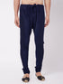 Men Navy Solid Churidar Pant with Drawstring Waist
