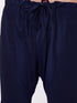 Men Navy Solid Churidar Pant with Drawstring Waist