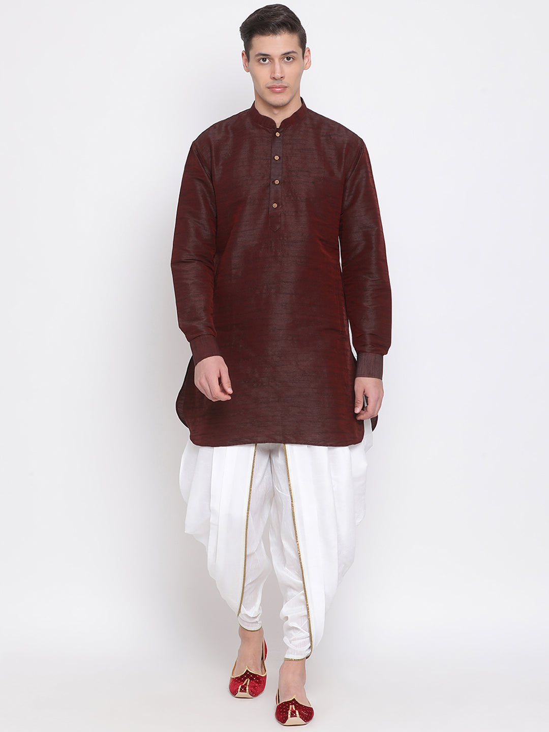 Men's White Silk Blend Dhoti Pant