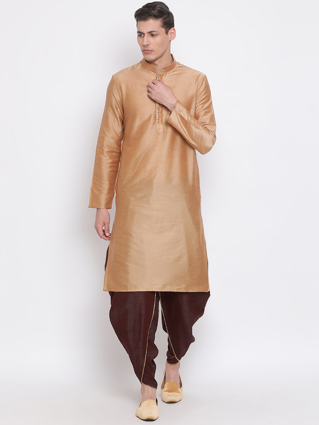 Men's Wine Silk Blend Dhoti Pant