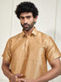 Men's Gold Silk Blend Ethnic Shirt