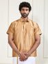 Men's Gold Silk Blend Ethnic Shirt
