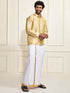 Men's Gold Silk Blend Shirt And Mundu