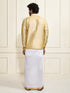Men's Gold Silk Blend Shirt And Mundu