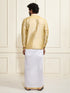 Men's Gold Silk Blend Shirt And Mundu