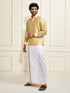 Men's Gold Silk Blend Shirt And Mundu
