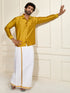Men's Mustard Silk Blend Ethnic Shirt