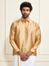 Men's Rose Gold Silk Blend Ethnic Shirt