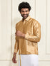 Men's Rose Gold Silk Blend Ethnic Shirt