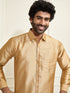 Men's Rose Gold Silk Blend Ethnic Shirt