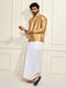 Men's Rose Gold Silk Blend Shirt And Mundu