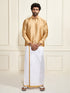 Men's Rose Gold Silk Blend Shirt And Mundu