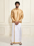 Men's Rose Gold Silk Blend Shirt And Mundu