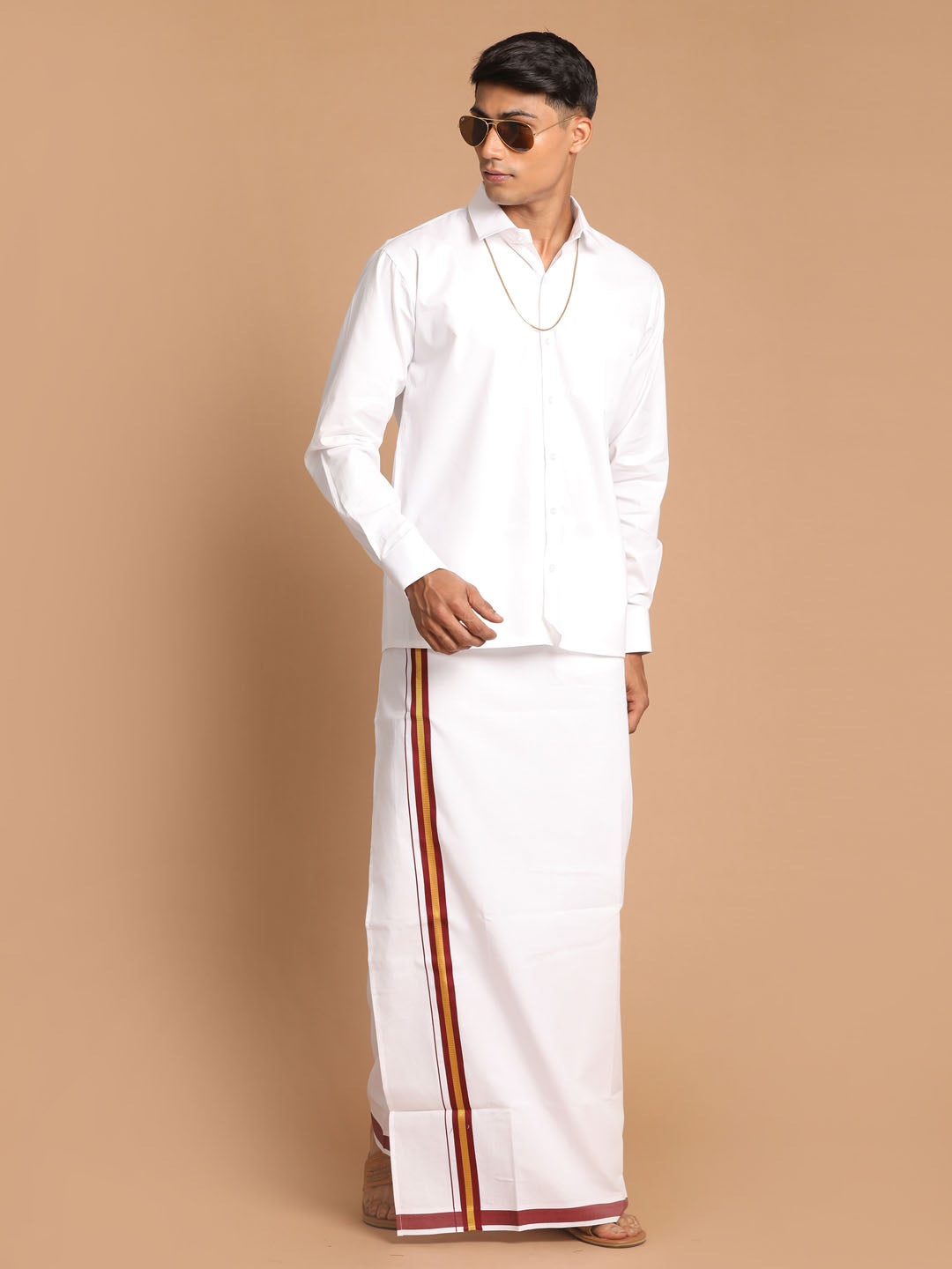 Men's White Color Cotton Shirt