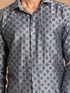 Men's Gray Silk Blend Printed Shirt