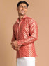 Men's Pink Silk Blend Printed Shirt