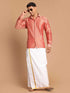 Men's Pink Silk Blend Printed Shirt