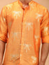 Men's Orange Foil Print Shirt