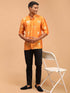 Men's Orange Foil Print Shirt