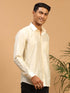 Men's Cream Silk Blend Ethnic Shirt