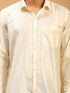 Men's Cream Silk Blend Ethnic Shirt