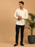 Men's Cream Silk Blend Ethnic Shirt