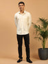 Men's Cream Silk Blend Ethnic Shirt