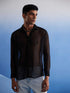 Men's Black Georgette Shirt