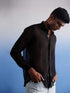 Men's Black Georgette Shirt