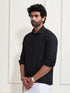 Men's Black Rayon Embellished Shirt