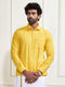 Men's Yellow Rayon Embellished Shirt