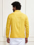 Men's Yellow Rayon Embellished Shirt